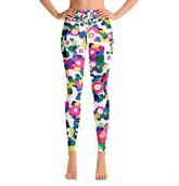 High Waist Yoga Leggings in Pink Garden